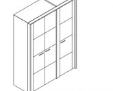 Jitona Keros šatní skříň, 3 dveře, s římsou a lezénami
