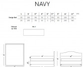 Navy Boxspring čalouněná postel
