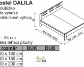 Postel DALILA čelo vysoké obdélníkové výřezy - Ložnice JELÍNEK